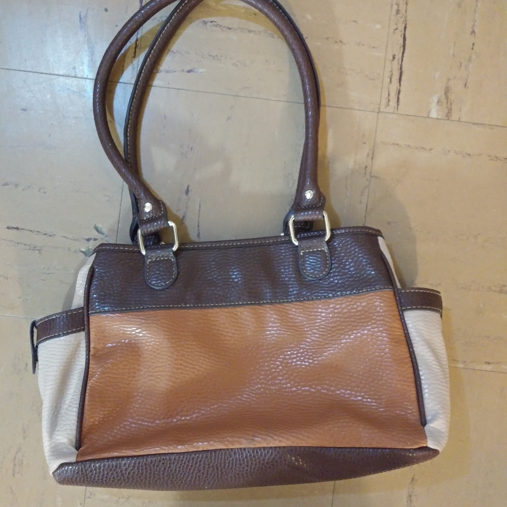 Two-tone brown ladies purse